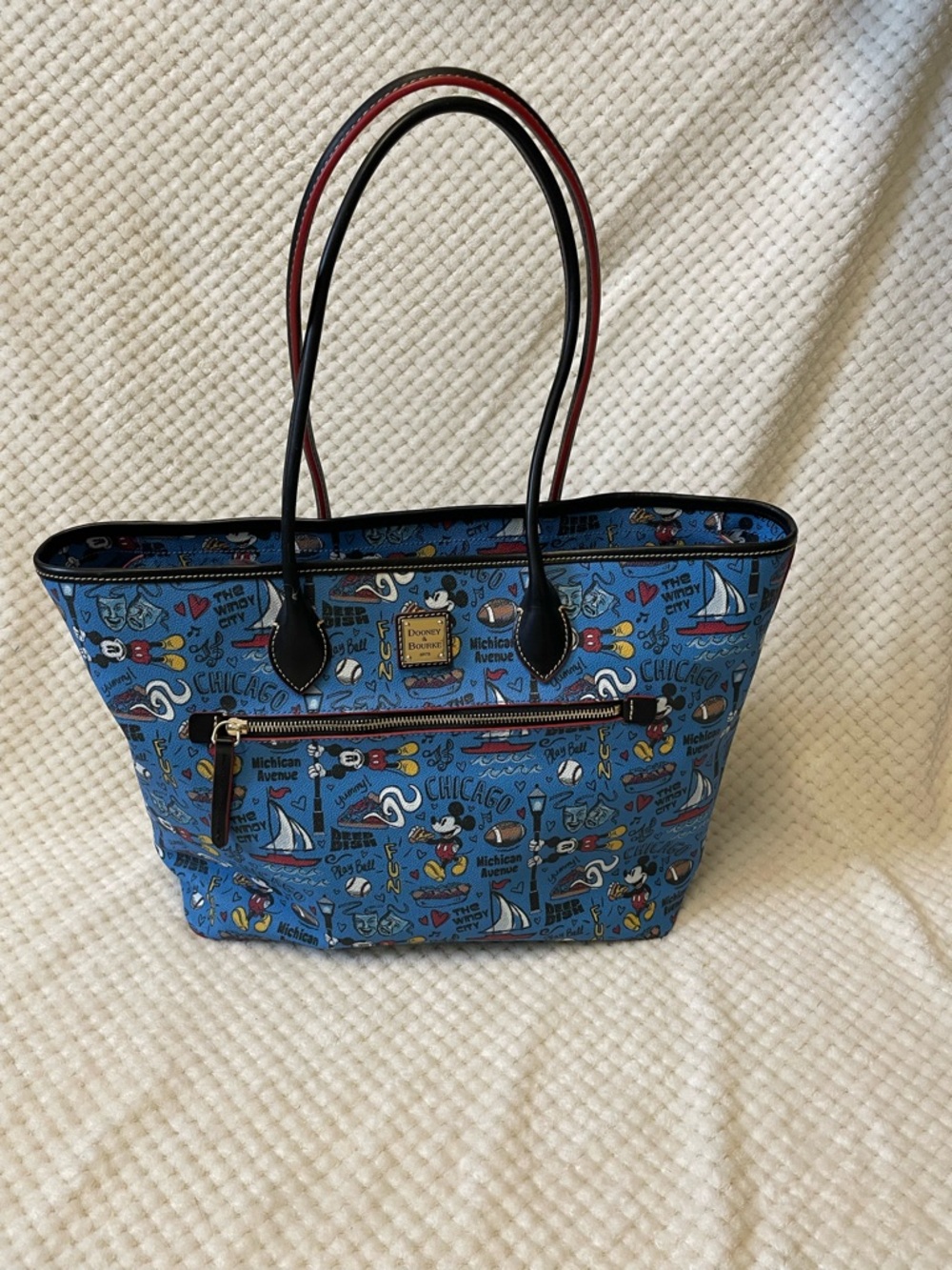 Dooney & Bourke Disney Mickey Mouse Blue Chicago Print Tote Bag